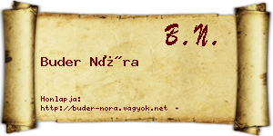 Buder Nóra névjegykártya
